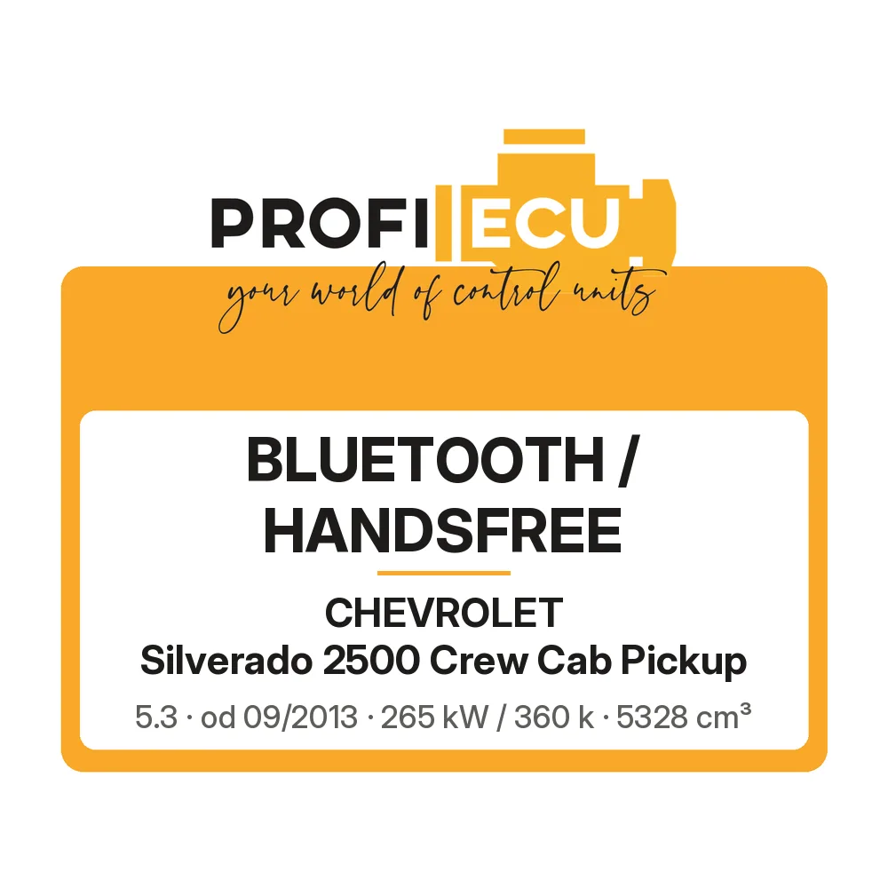 Etiketa ProfiECU: Bluetooth / Handsfree pro Chevrolet Silverado 2500 Crew Cab Pickup 5.3 265 kW