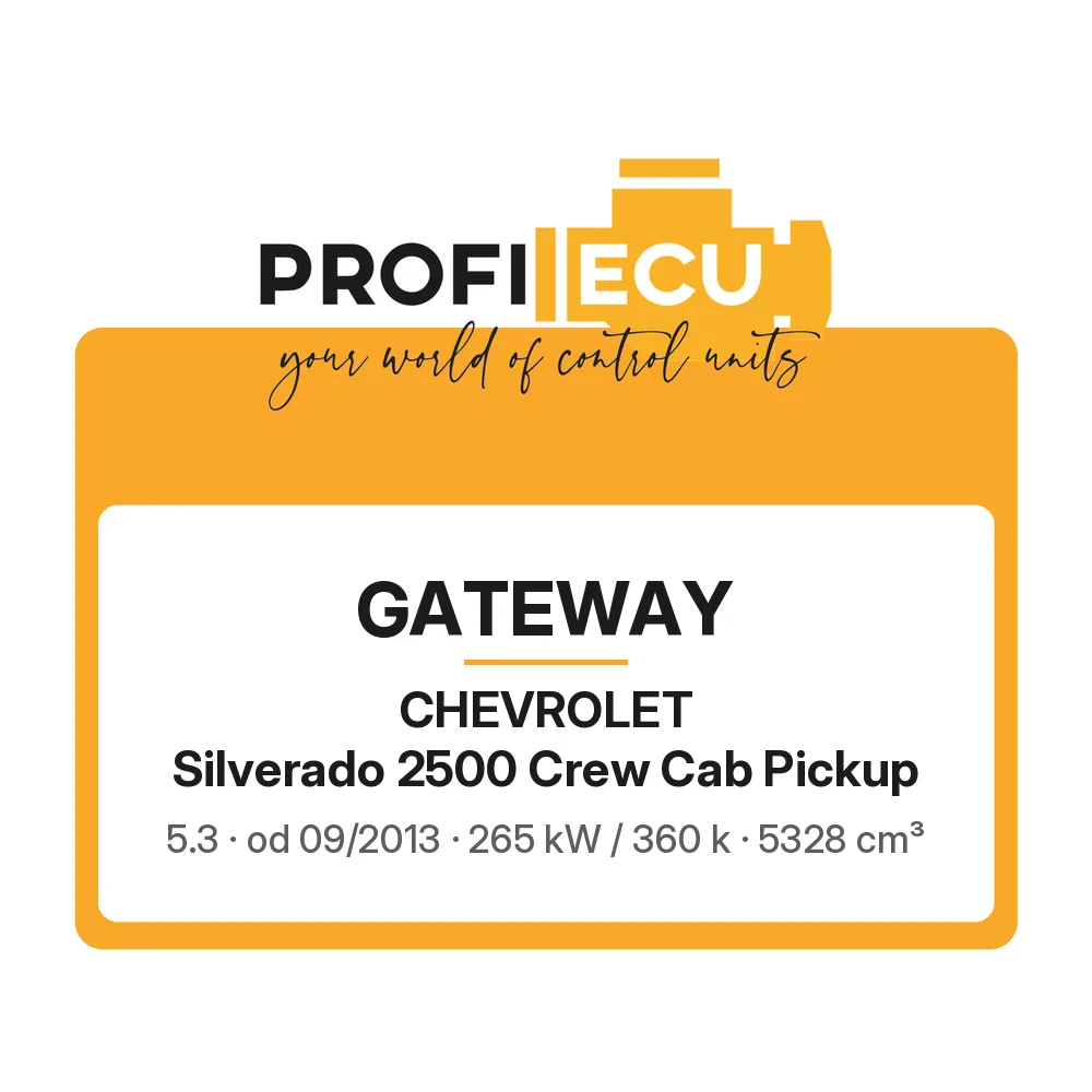 Etiketa ProfiECU: GATEWAY pro Chevrolet Silverado 2500 Crew Cab Pickup 5.3 265 kW