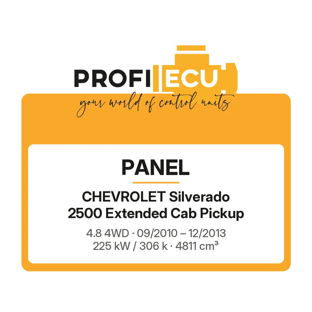 Etiketa ProfiECU: Panel pro Chevrolet Silverado 2500 Extended Cab Pickup 4.8 4WD 225 kW