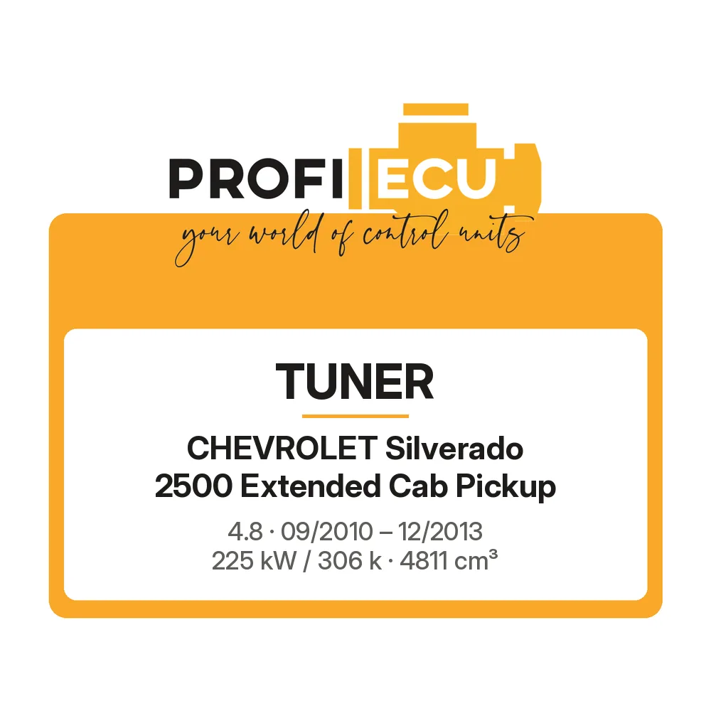 Etiketa ProfiECU: Tuner pro Chevrolet Silverado 2500 Extended Cab Pickup 4.8 225 kW