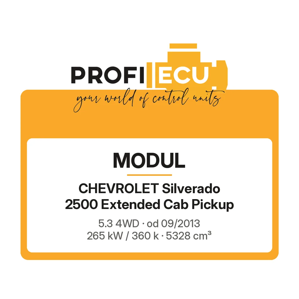 Etiketa ProfiECU: Modul pro Chevrolet Silverado 2500 Extended Cab Pickup 5.3 4WD 265 kW