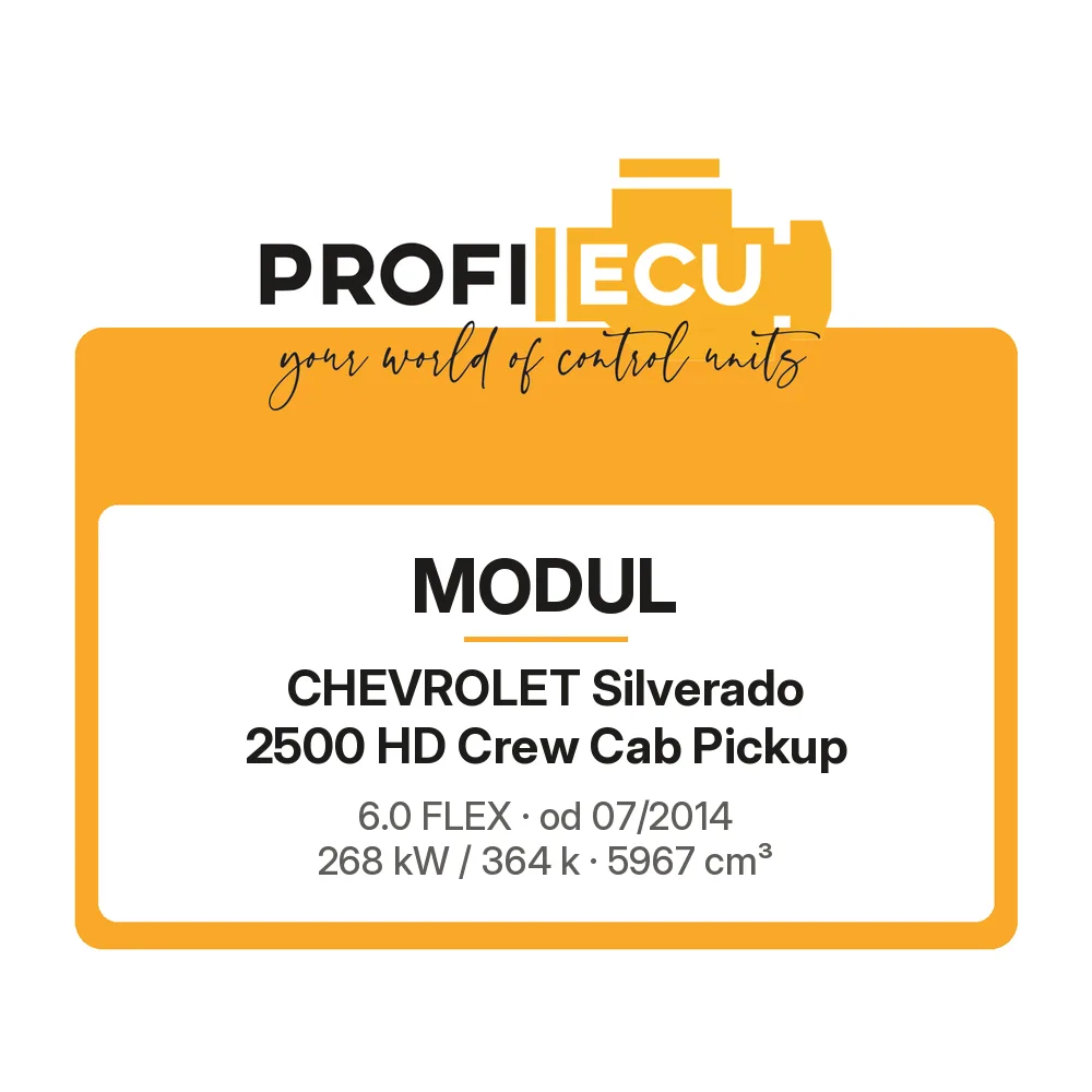 Etiketa ProfiECU: Modul pro Chevrolet Silverado 2500 HD Crew Cab Pickup 6.0 FLEX 268 kW