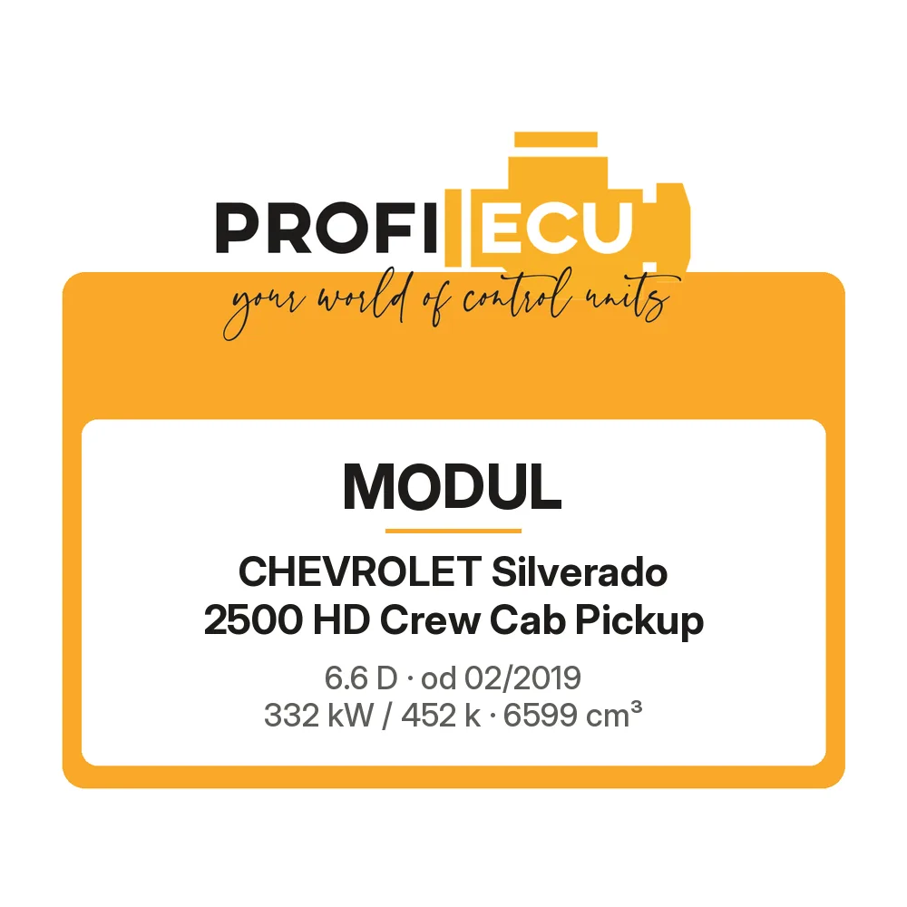 Etiketa ProfiECU: Modul pro Chevrolet Silverado 2500 HD Crew Cab Pickup 6.6 D 332 kW