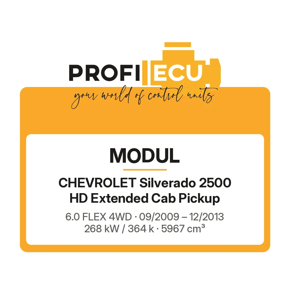 Etiketa ProfiECU: Modul pro Chevrolet Silverado 2500 HD Extended Cab Pickup 6.0 FLEX 4WD 268 kW