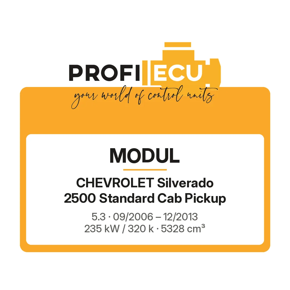 Etiketa ProfiECU: Modul pro Chevrolet Silverado 2500 Standard Cab Pickup 5.3 235 kW