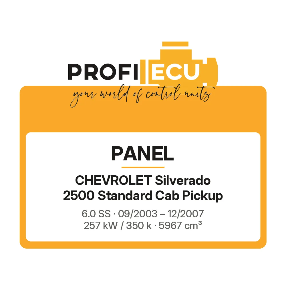 Etiketa ProfiECU: Panel pro Chevrolet Silverado 2500 Standard Cab Pickup 6.0 SS 257 kW
