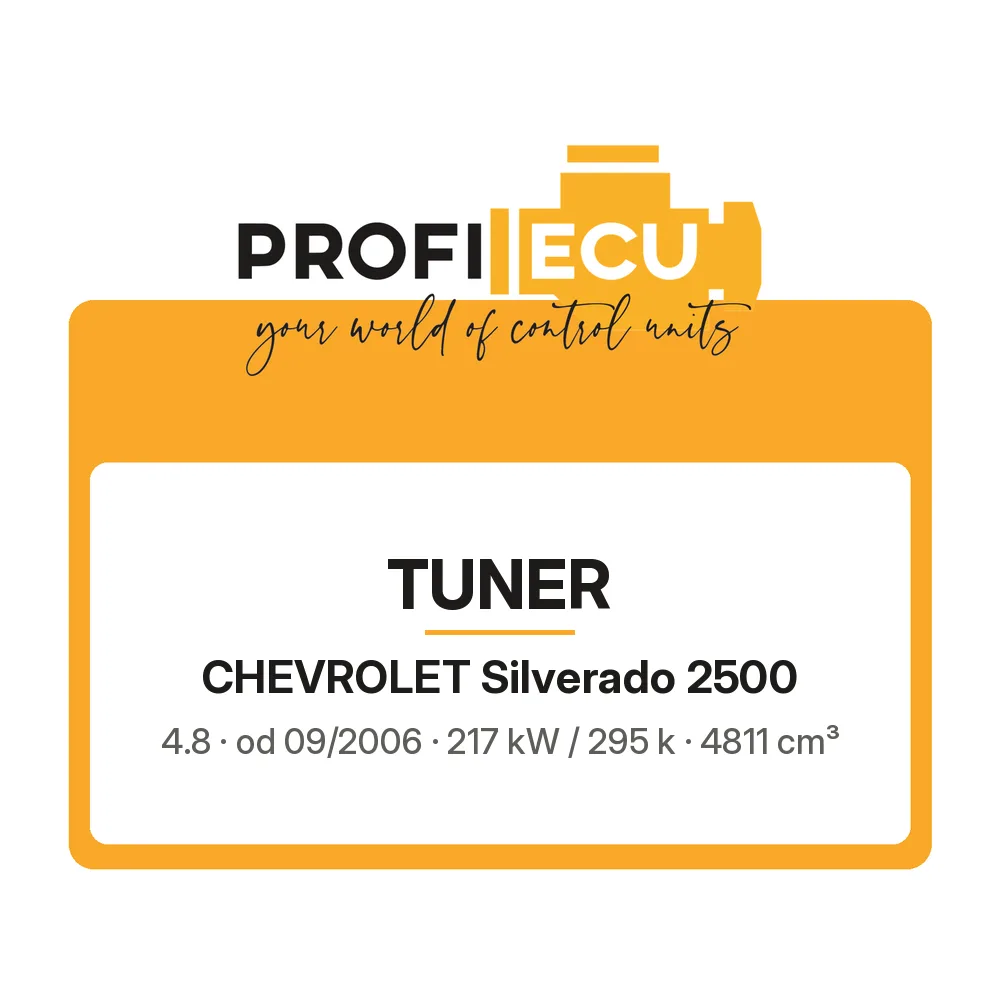 Etiketa ProfiECU: Tuner pro Chevrolet Silverado 2500 4.8 217 kW