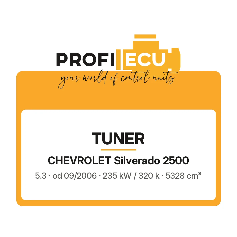 Etiketa ProfiECU: Tuner pro Chevrolet Silverado 2500 5.3 235 kW
