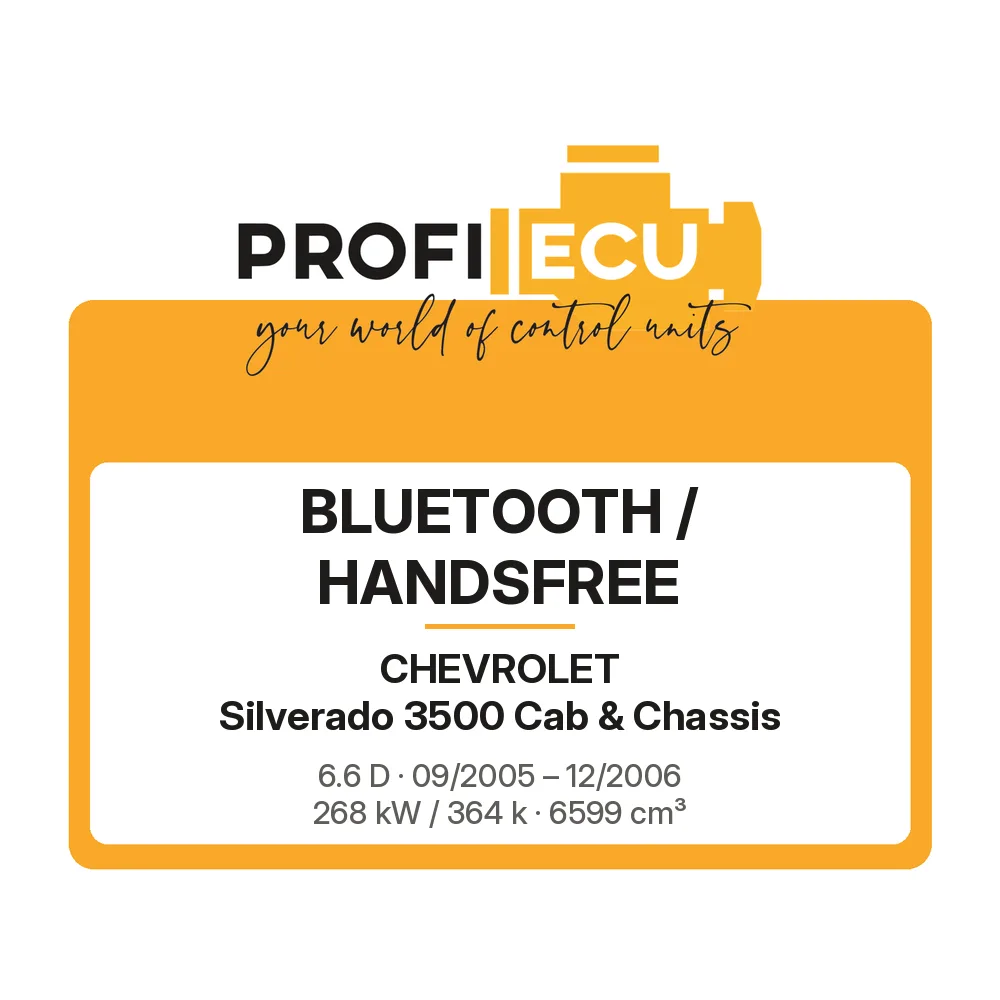 Etiketa ProfiECU: Bluetooth / Handsfree pro Chevrolet Silverado 3500 Cab & Chassis 6.6 D 268 kW