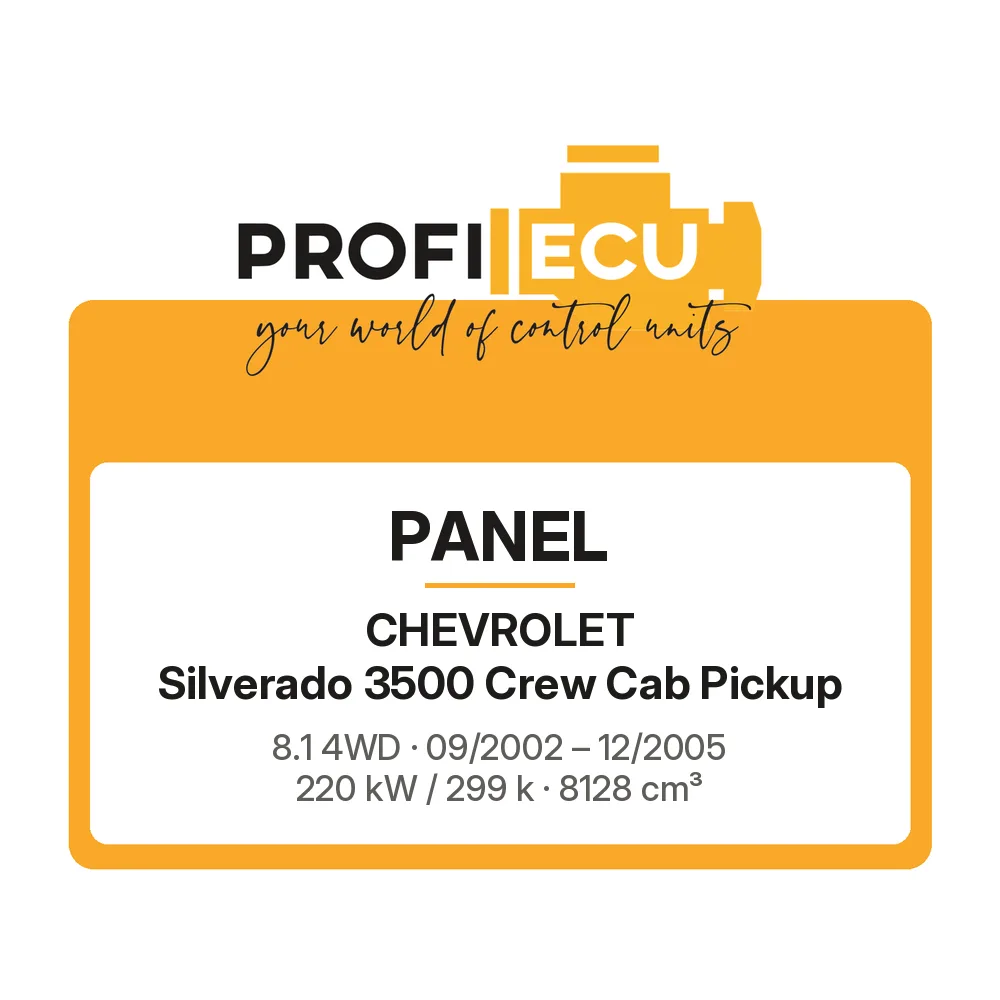 Etiketa ProfiECU: Panel pro Chevrolet Silverado 3500 Crew Cab Pickup 8.1 4WD 220 kW