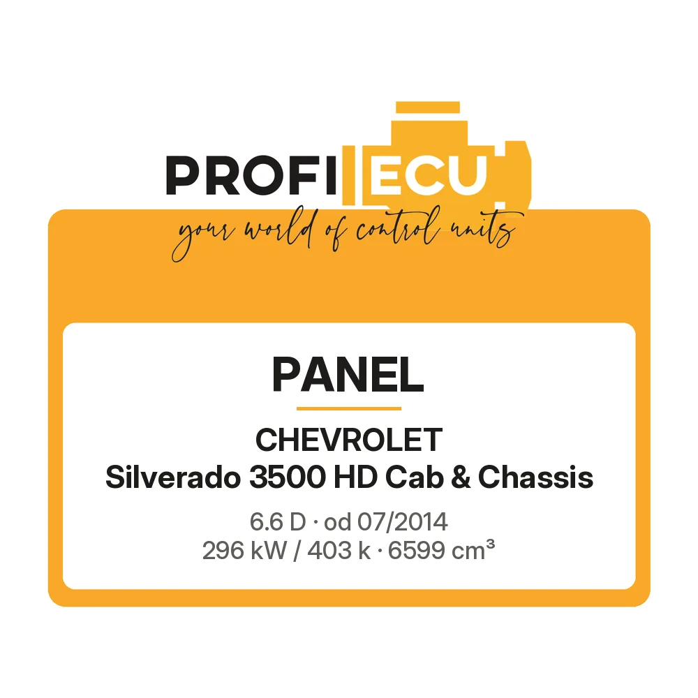Etiketa ProfiECU: Panel pro Chevrolet Silverado 3500 HD Cab & Chassis 6.6 D 296 kW