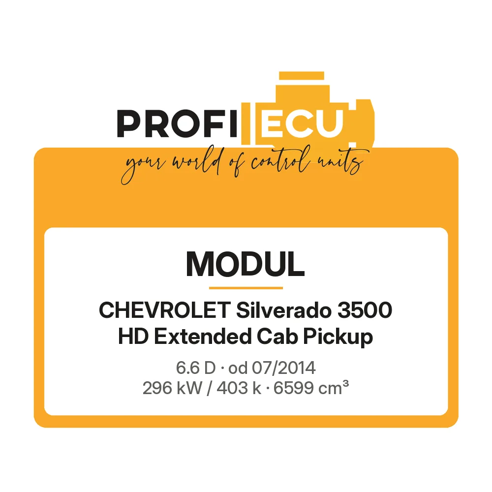 Etiketa ProfiECU: Modul pro Chevrolet Silverado 3500 HD Extended Cab Pickup 6.6 D 296 kW