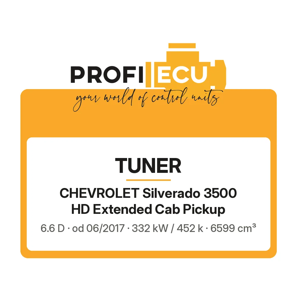Etiketa ProfiECU: Tuner pro Chevrolet Silverado 3500 HD Extended Cab Pickup 6.6 D 332 kW
