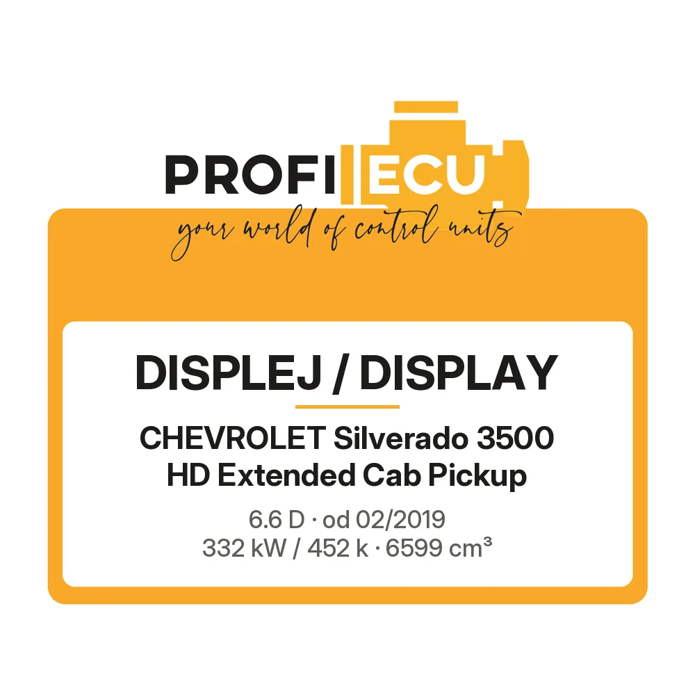 Etiketa ProfiECU: Displej / Display pro Chevrolet Silverado 3500 HD Extended Cab Pickup 6.6 D 332 kW