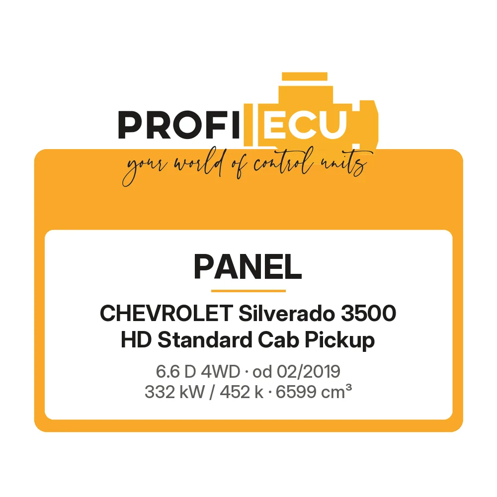 Etiketa ProfiECU: Panel pro Chevrolet Silverado 3500 HD Standard Cab Pickup 6.6 D 4WD 332 kW