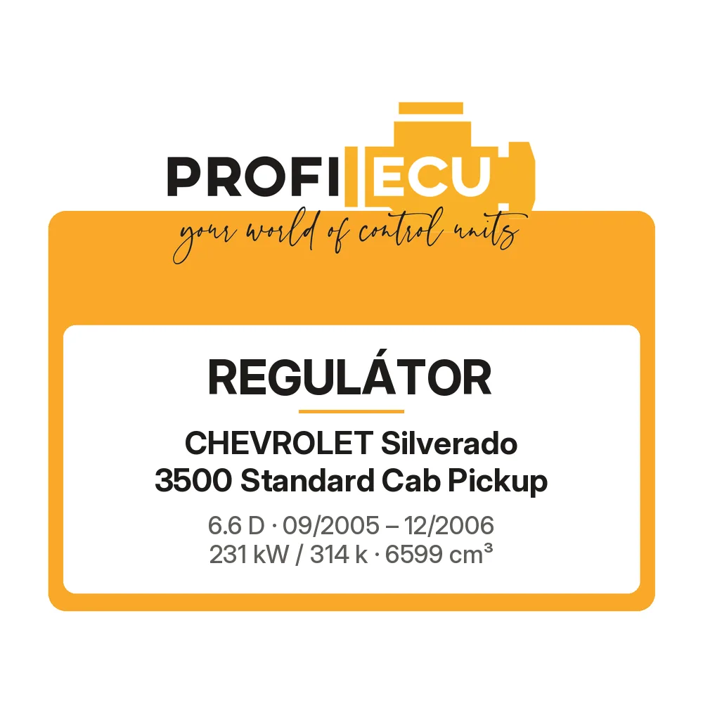 Etiketa ProfiECU: Regulátor pro Chevrolet Silverado 3500 Standard Cab Pickup 6.6 D 231 kW