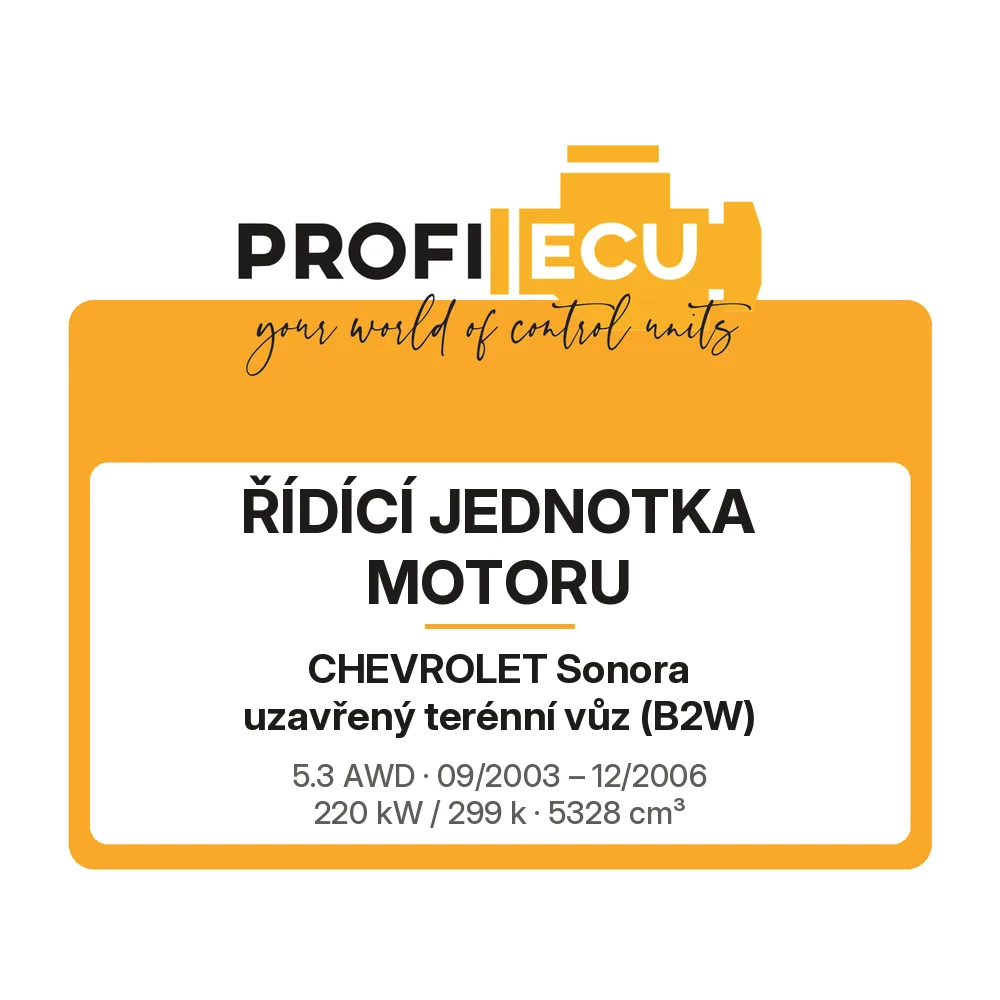 Etiketa ProfiECU: Řídící jednotka motoru pro Chevrolet Sonora uzavřený terénní vůz 5.3 AWD 220 kW