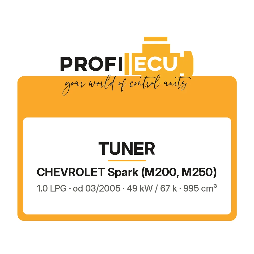 Etiketa ProfiECU: Tuner pro Chevrolet Spark 1.0 LPG 49 kW