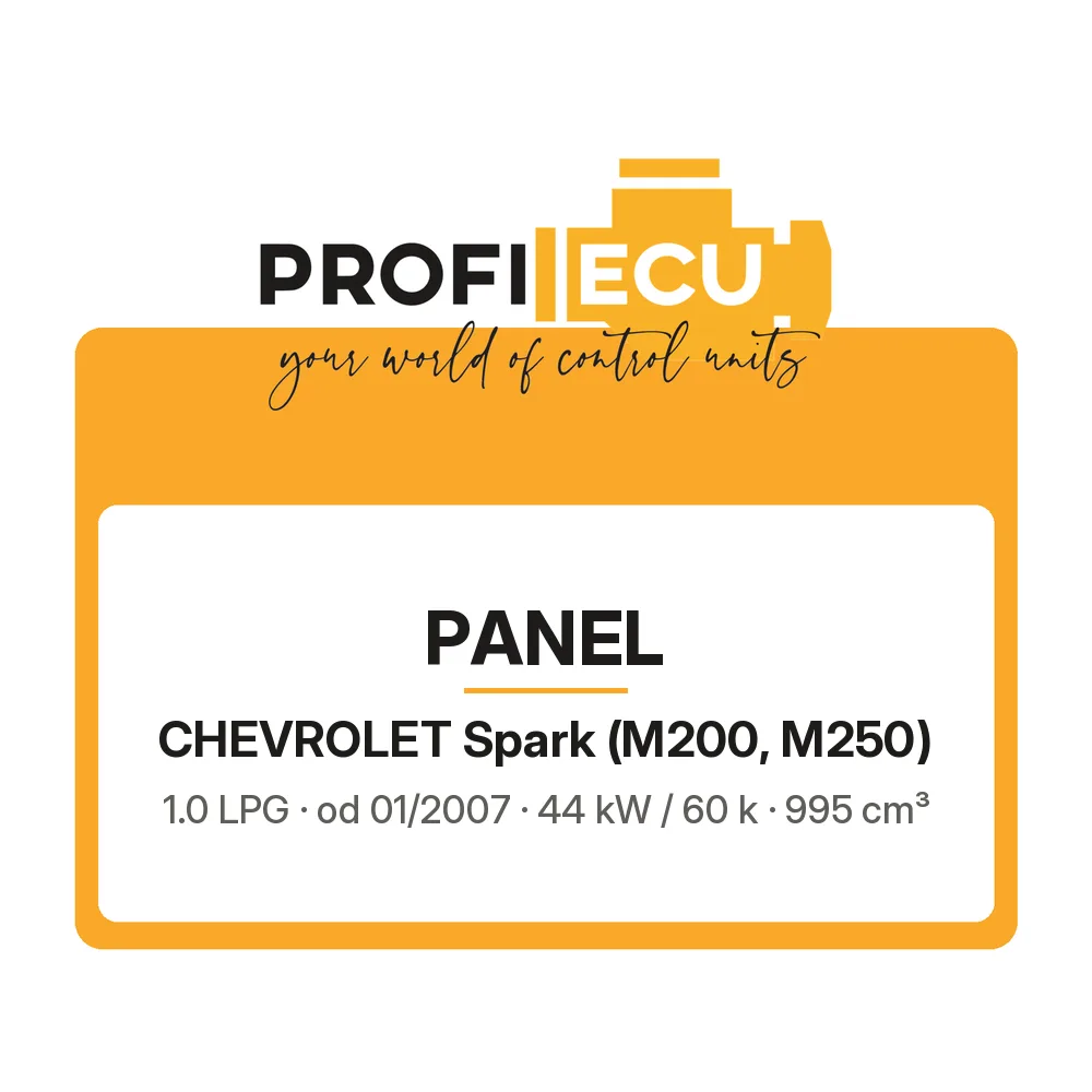 Etiketa ProfiECU: Panel pro Chevrolet Spark 1.0 LPG 44 kW