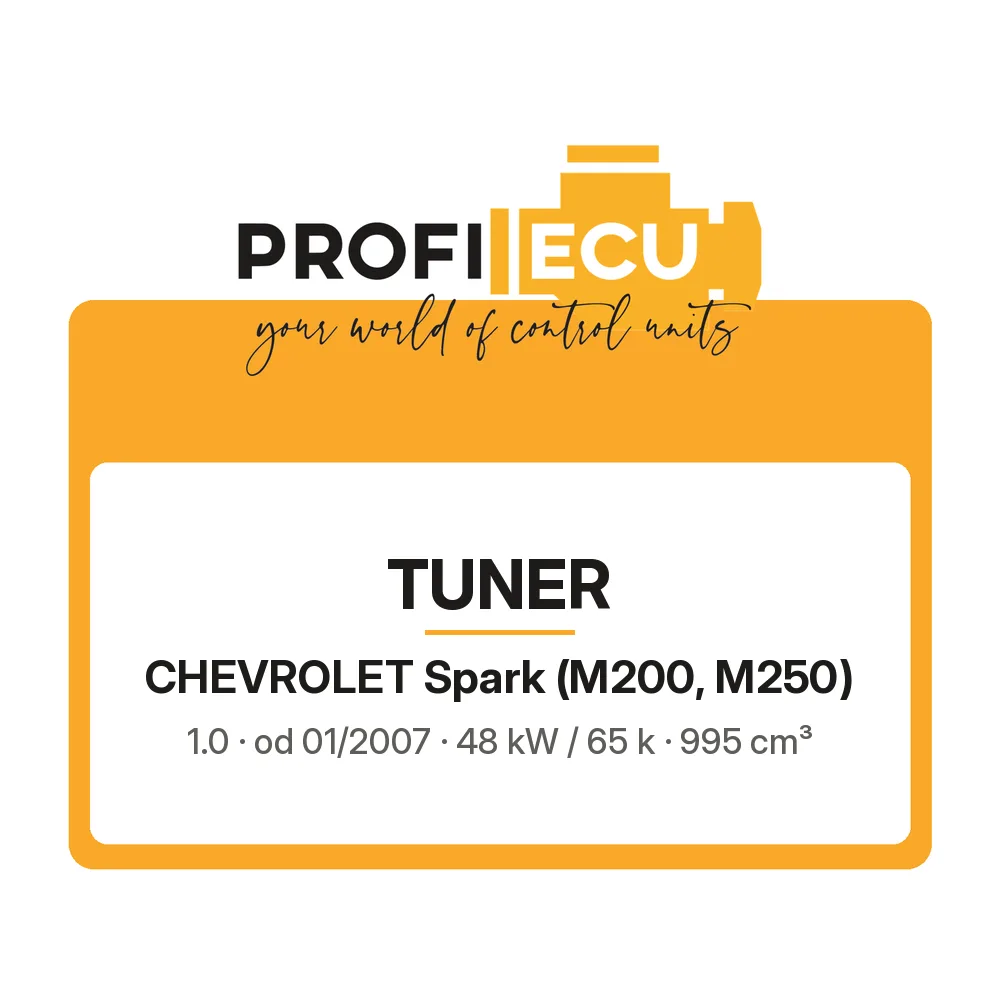 Etiketa ProfiECU: Tuner pro Chevrolet Spark 1.0 48 kW