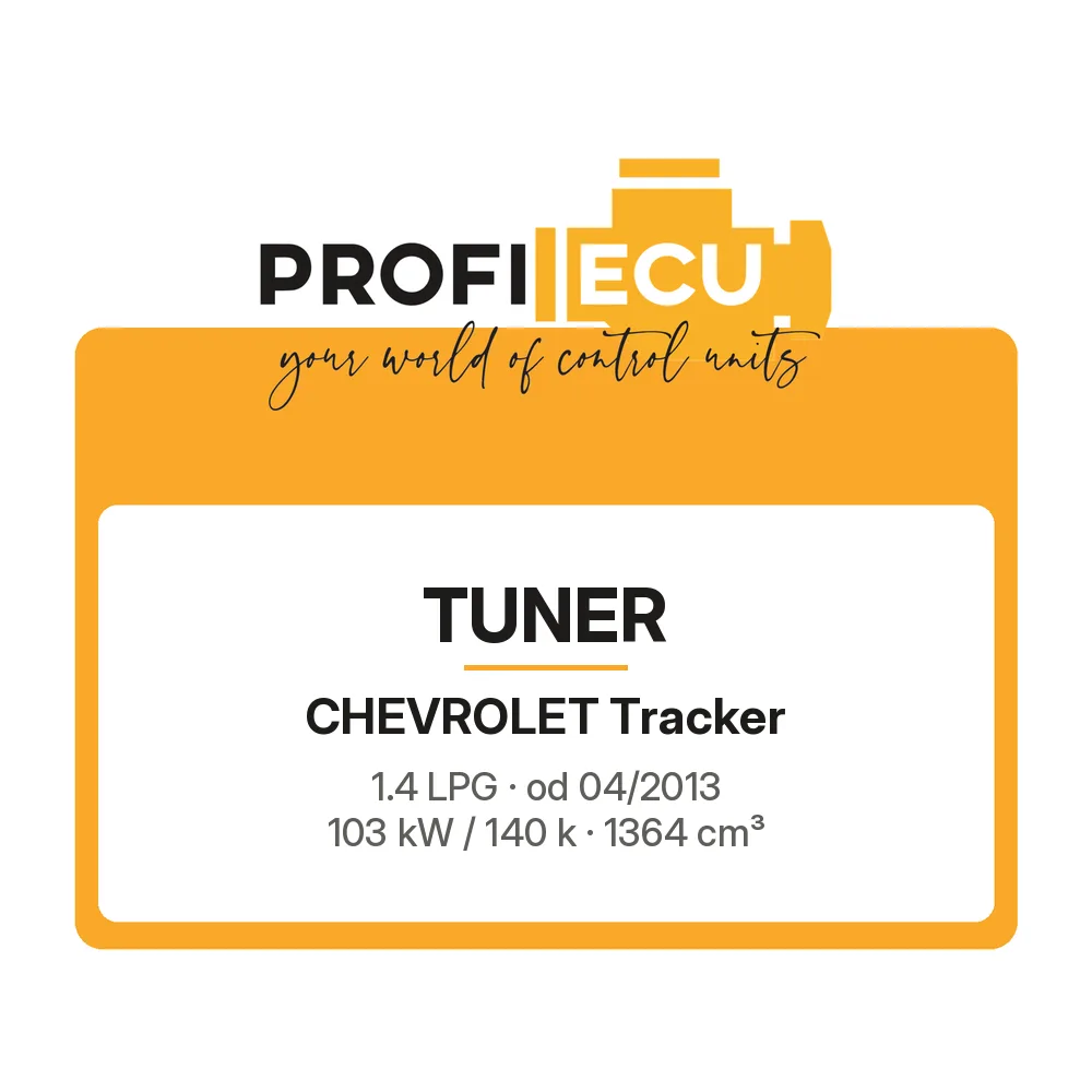 Etiketa ProfiECU: Tuner pro Chevrolet Tracker 1.4 LPG 103 kW