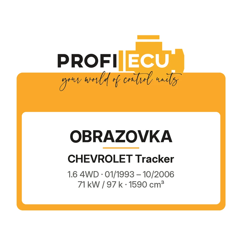 Etiketa ProfiECU: Obrazovka pro Chevrolet Tracker 1.6 4WD 71 kW