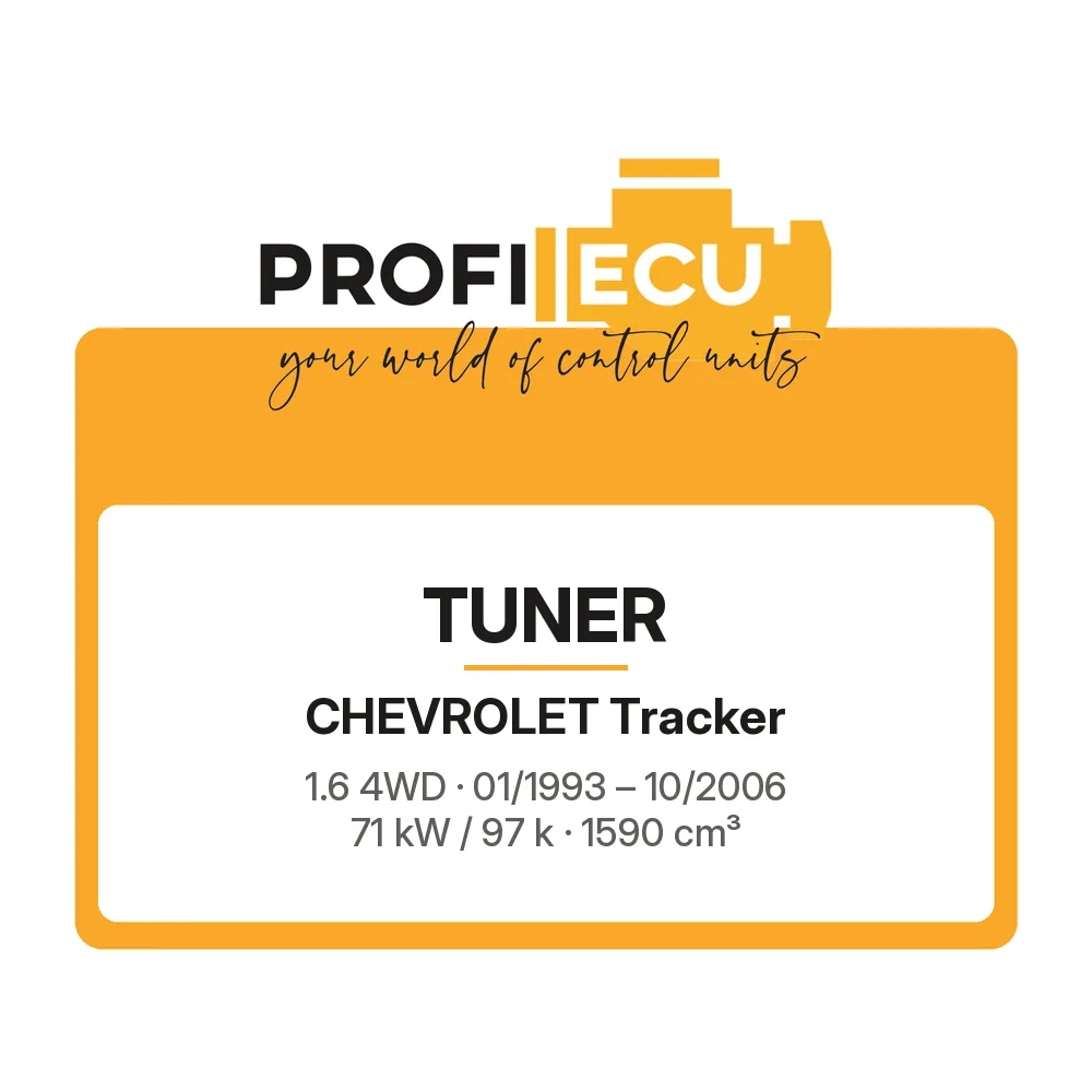 Etiketa ProfiECU: Tuner pro Chevrolet Tracker 1.6 4WD 71 kW