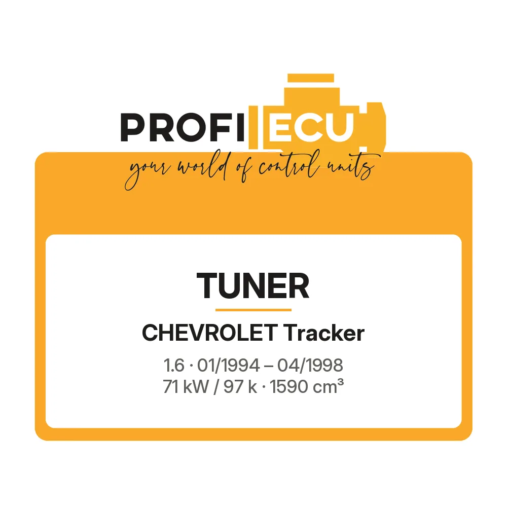 Etiketa ProfiECU: Tuner pro Chevrolet Tracker 1.6 71 kW