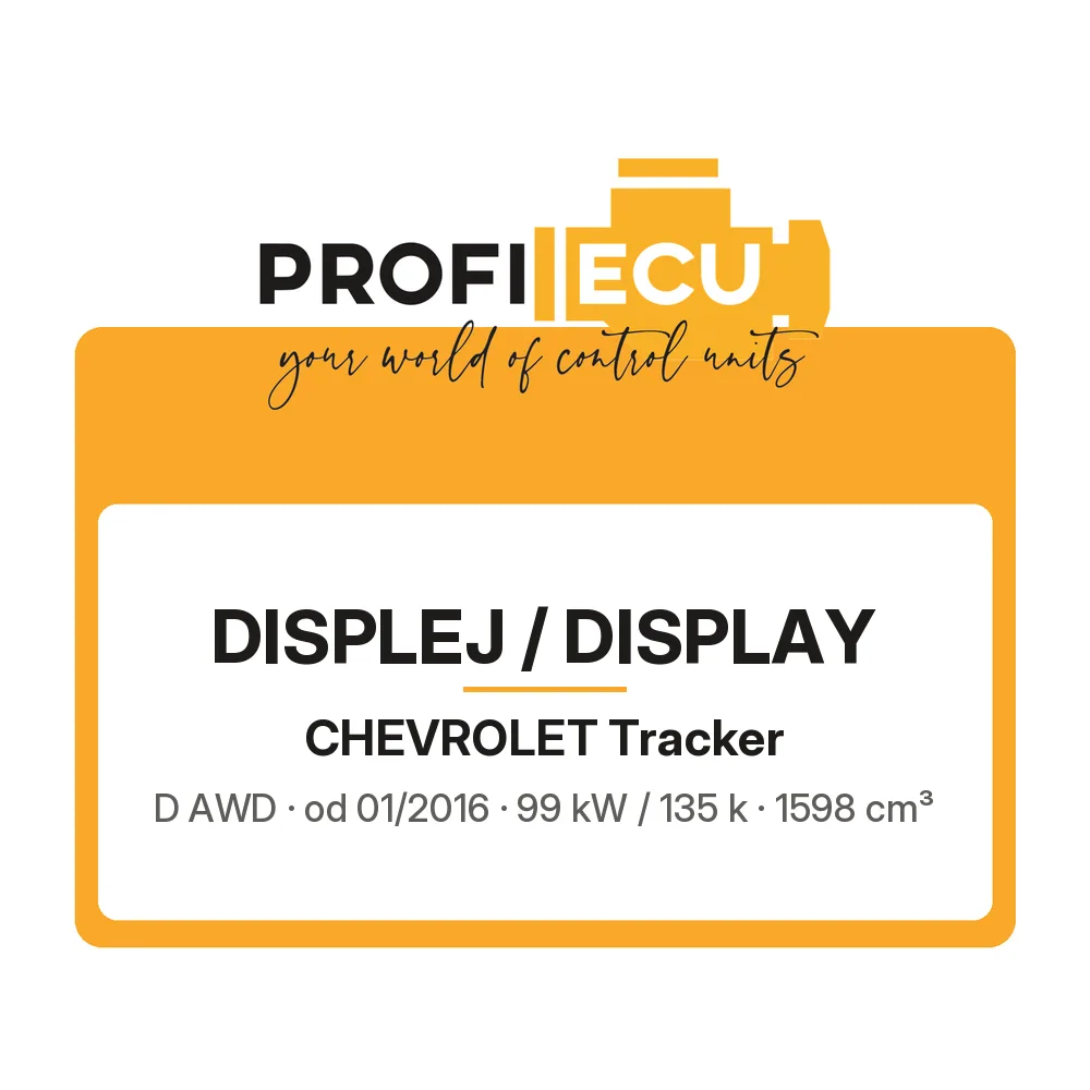 Etiketa ProfiECU: Displej / Display pro Chevrolet Tracker D AWD 99 kW