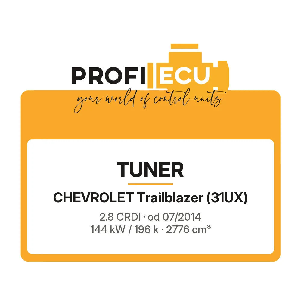 Etiketa ProfiECU: Tuner pro Chevrolet Trailblazer 2.8 CRDI 144 kW