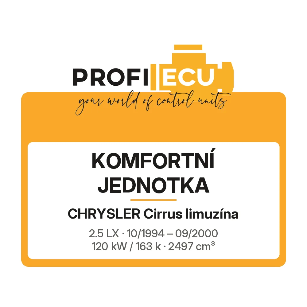 Etiketa ProfiECU: Komfortní jednotka pro Chrysler Cirrus limuzína 2.5 LX 120 kW