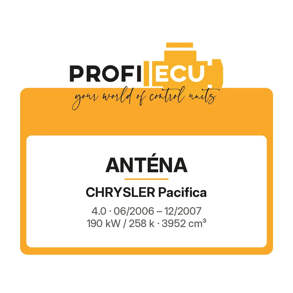 Etiketa ProfiECU: Anténa pro Chrysler Pacifica 4.0 190 kW