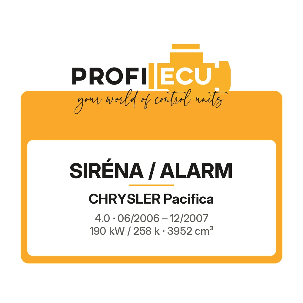 Etiketa ProfiECU: Siréna / Alarm pro Chrysler Pacifica 4.0 190 kW
