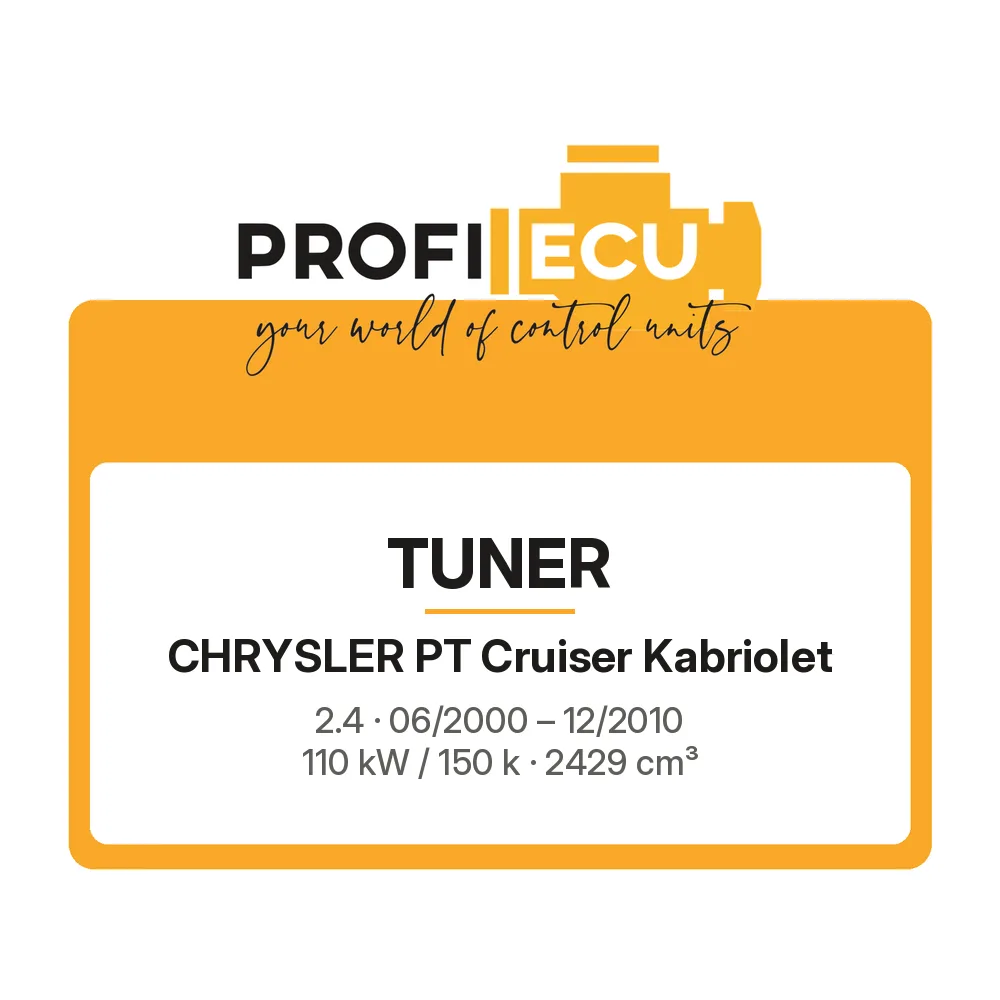 Etiketa ProfiECU: Tuner pro Chrysler PT Cruiser Kabriolet 2.4 110 kW
