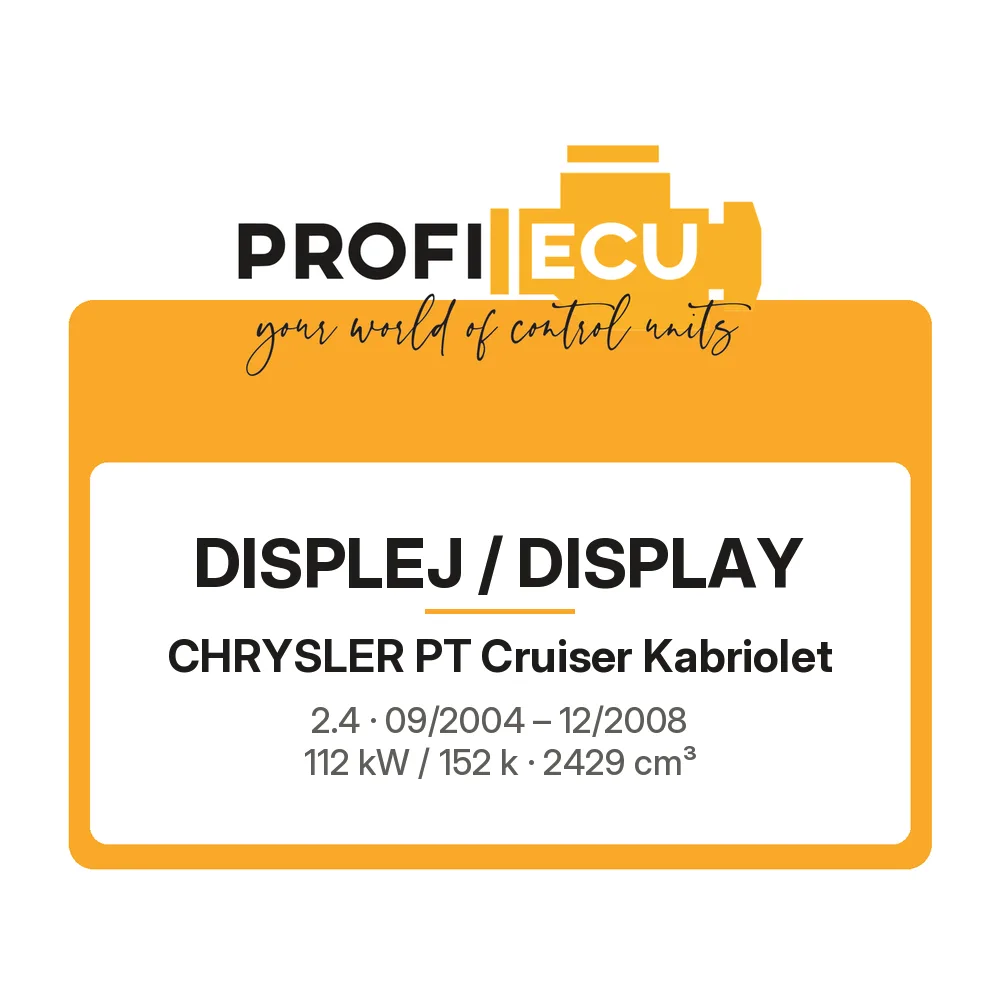 Etiketa ProfiECU: Displej / Display pro Chrysler PT Cruiser Kabriolet 2.4 112 kW