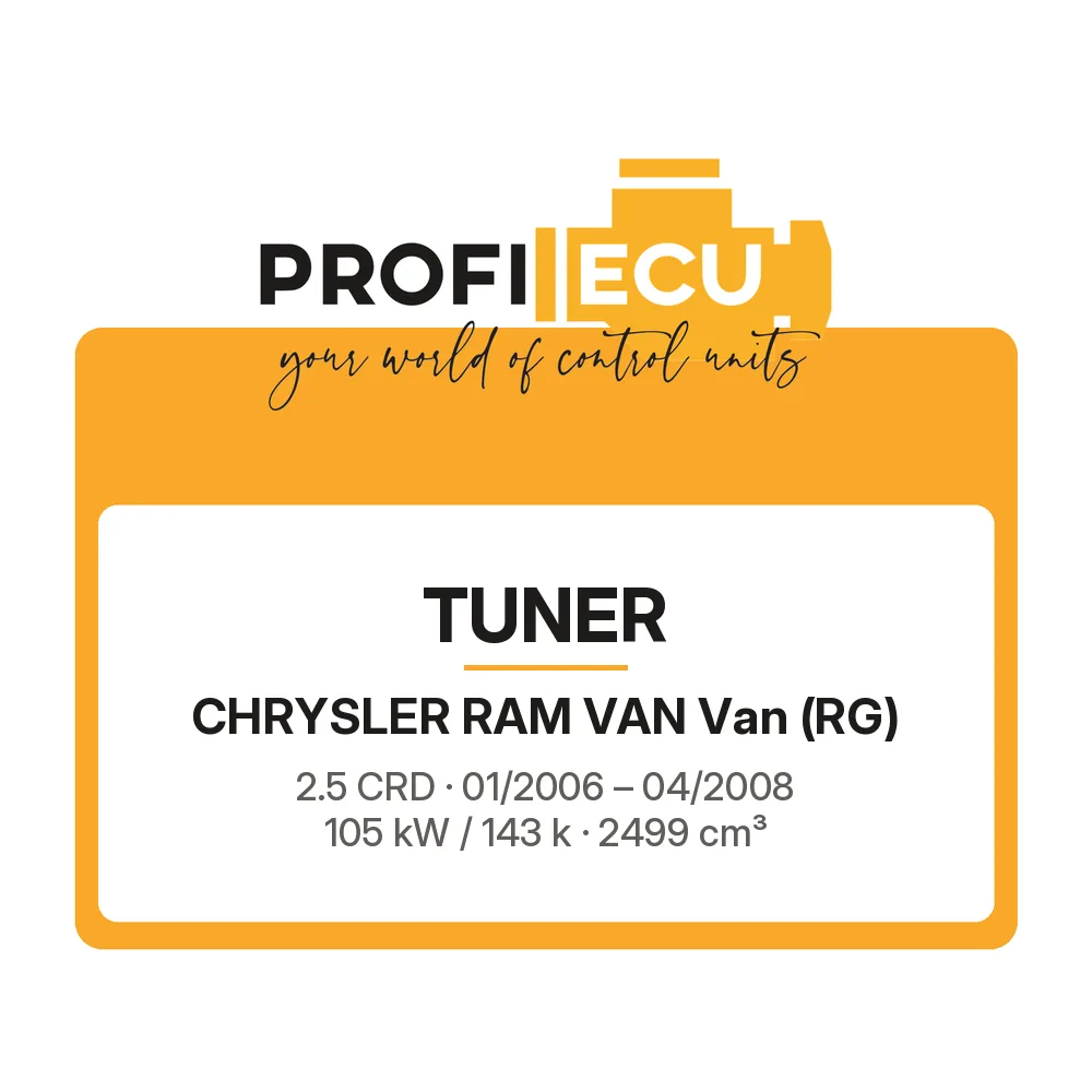 Etiketa ProfiECU: Tuner pro Chrysler RAM VAN Van 2.5 CRD 105 kW