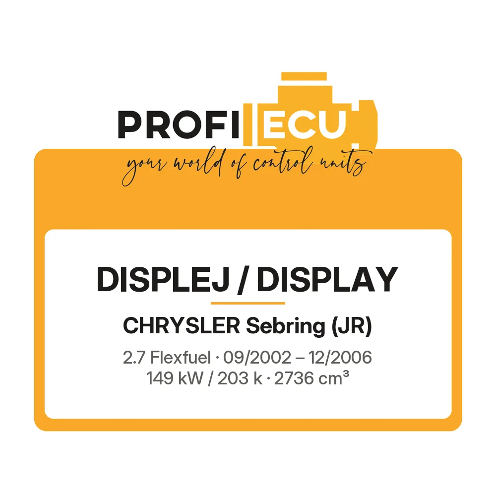 Etiketa ProfiECU: Displej / Display pro Chrysler Sebring 2.7 Flexfuel 149 kW