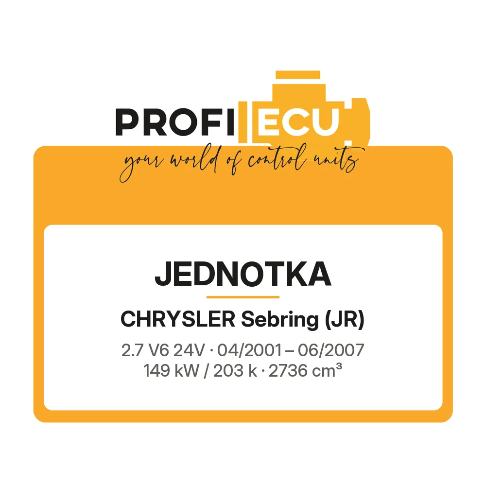 Etiketa ProfiECU: Jednotka pro Chrysler Sebring 2.7 V6 24V 149 kW