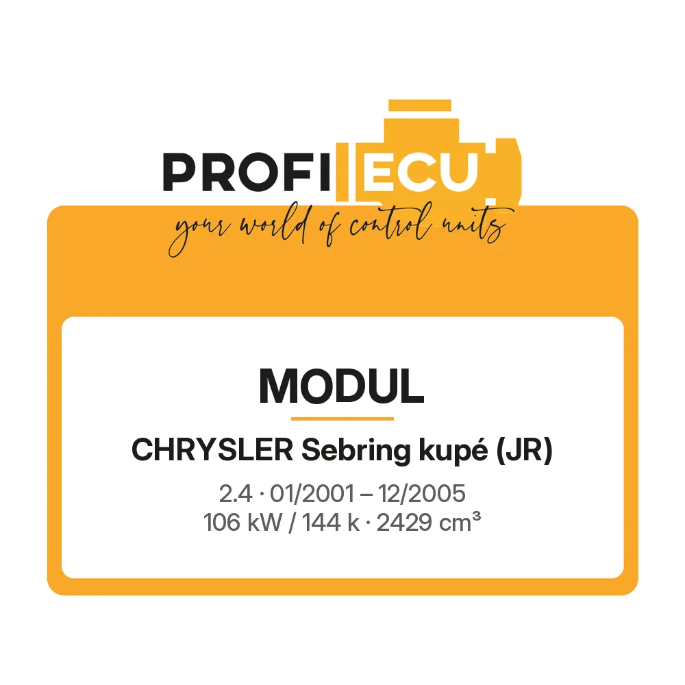 Etiketa ProfiECU: Modul pro Chrysler Sebring kupé 2.4 106 kW