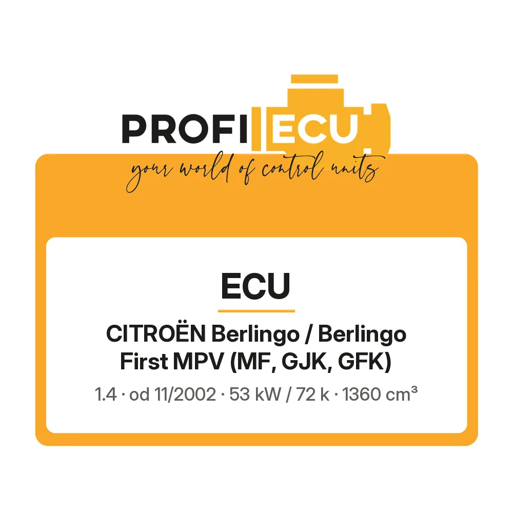 Etiketa ProfiECU: ECU pro Citroën Berlingo / Berlingo First MPV 1.4 53 kW