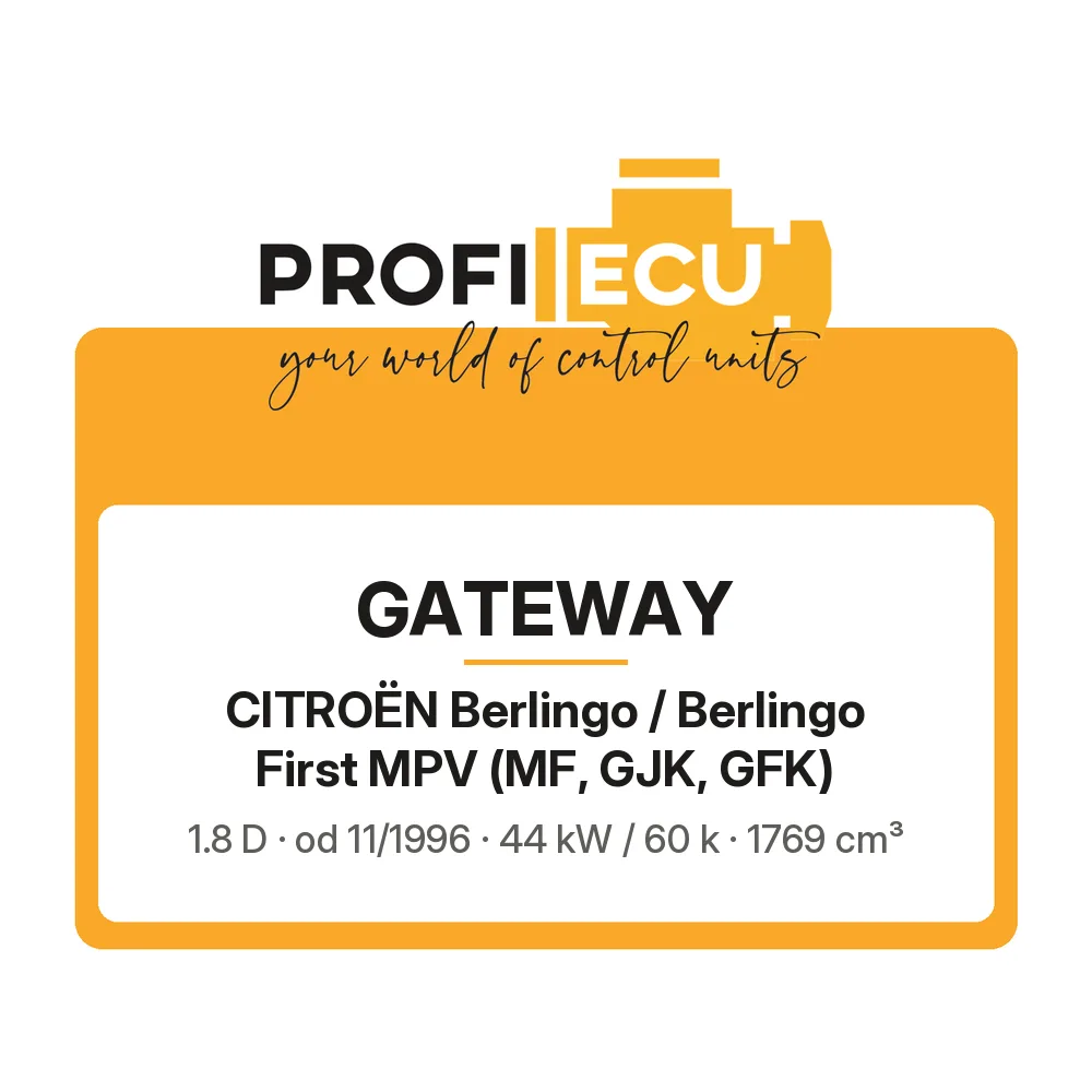 Etiketa ProfiECU: GATEWAY pro Citroën Berlingo / Berlingo First MPV 1.8 D 44 kW