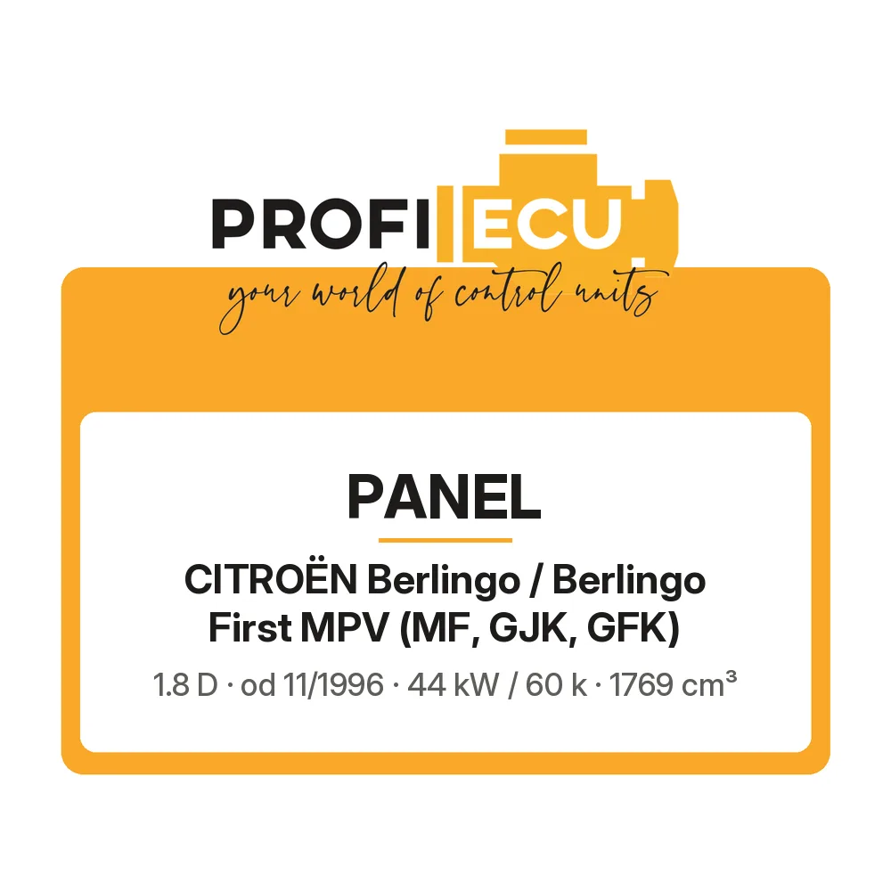 Etiketa ProfiECU: Panel pro Citroën Berlingo / Berlingo First MPV 1.8 D 44 kW