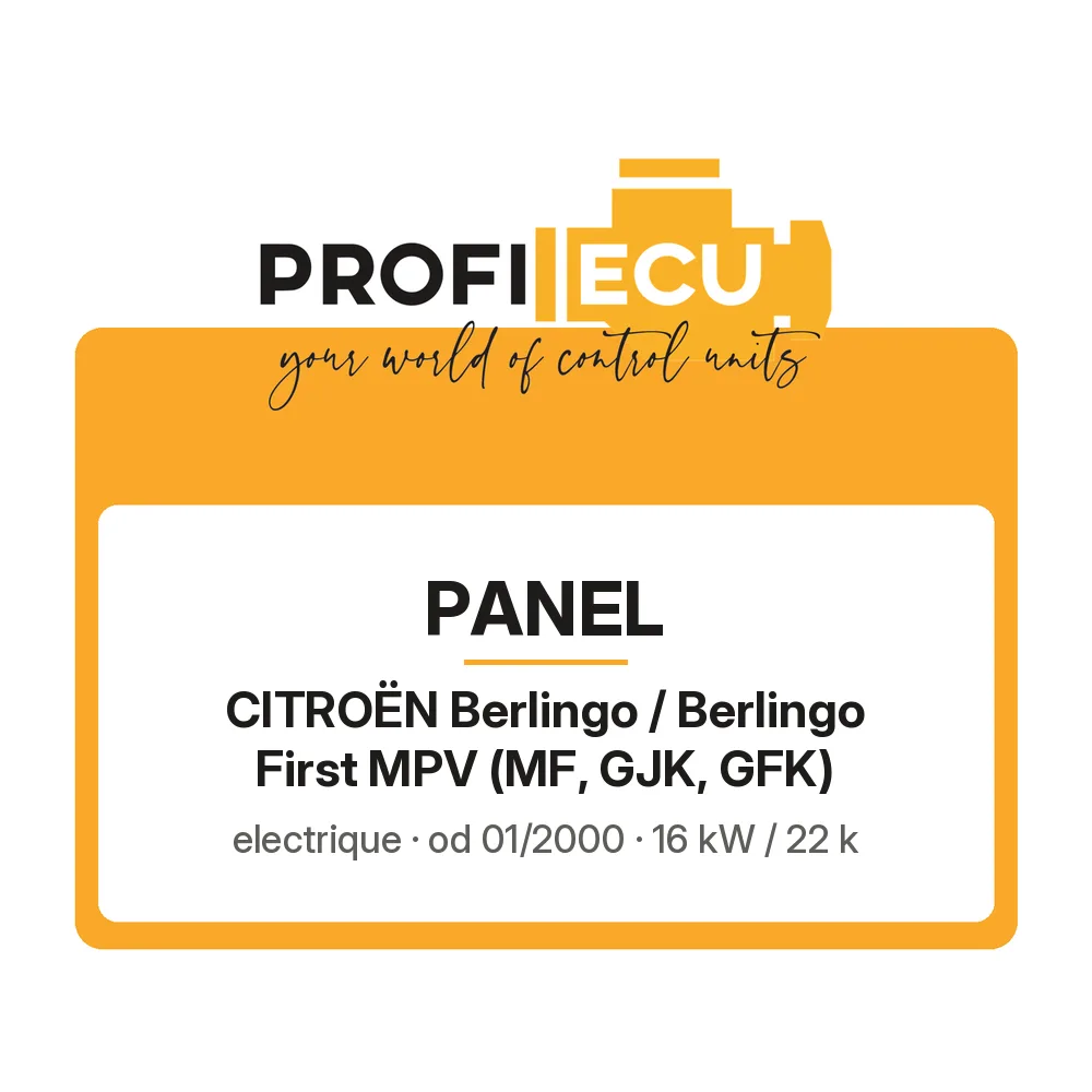 Etiketa ProfiECU: Panel pro Citroën Berlingo / Berlingo First MPV electrique