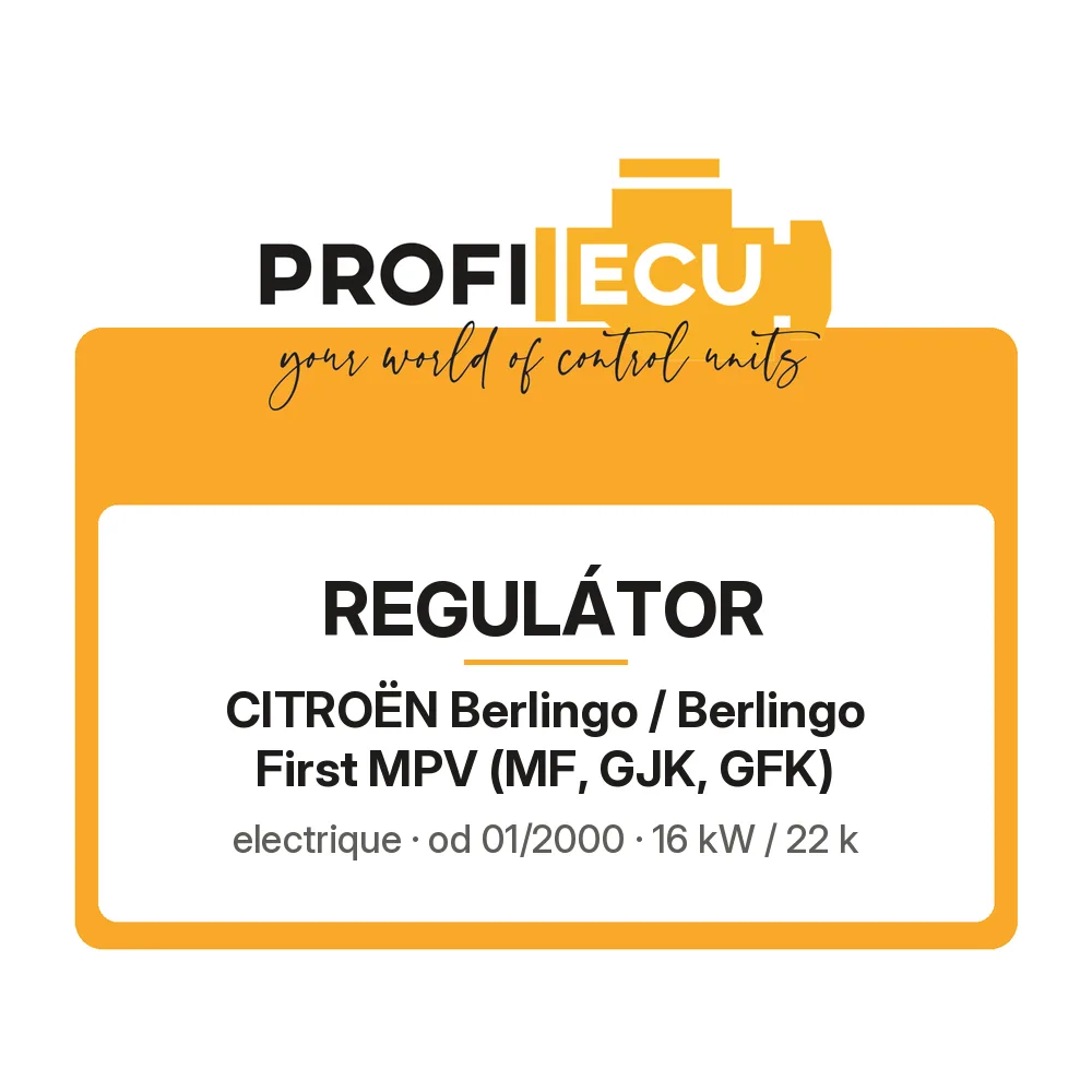Etiketa ProfiECU: Regulátor pro Citroën Berlingo / Berlingo First MPV electrique