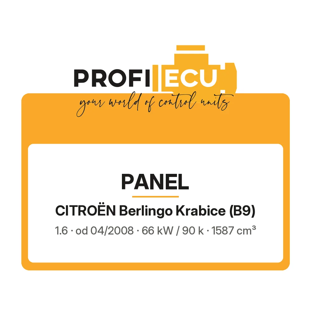 Etiketa ProfiECU: Panel pro Citroën Berlingo Krabice 1.6 66 kW