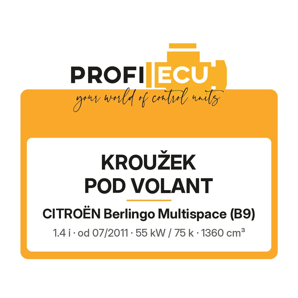 Etiketa ProfiECU: Kroužek pod volant pro Citroën Berlingo Multispace 1.4 i 55 kW