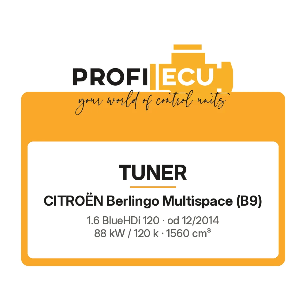 Etiketa ProfiECU: Tuner pro Citroën Berlingo Multispace 1.6 BlueHDi 120 88 kW
