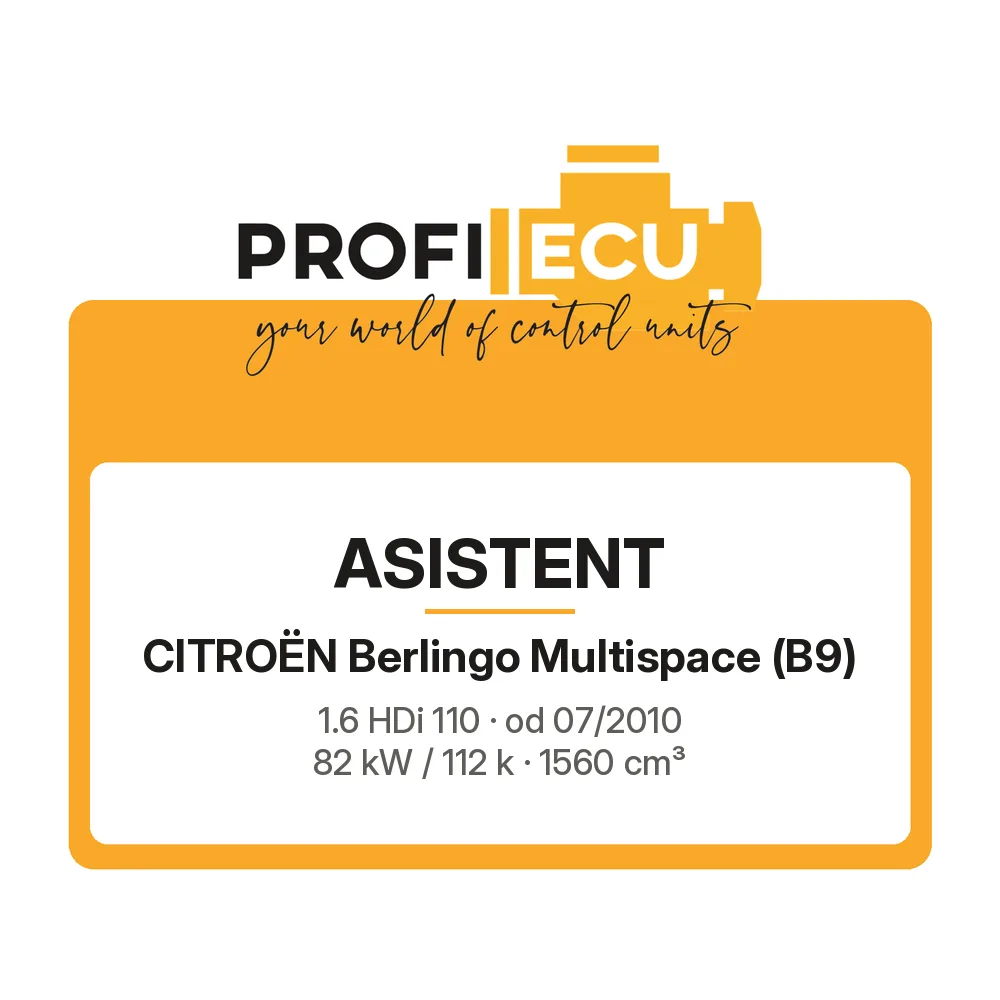 Etiketa ProfiECU: ASISTENT pro Citroën Berlingo Multispace 1.6 HDi 110 82 kW