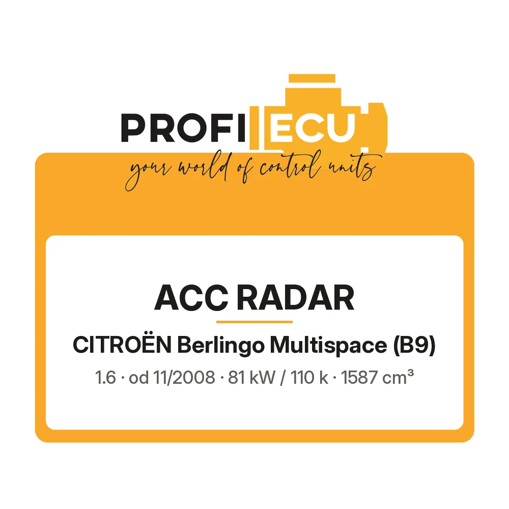Etiketa ProfiECU: ACC Radar pro Citroën Berlingo Multispace 1.6 81 kW