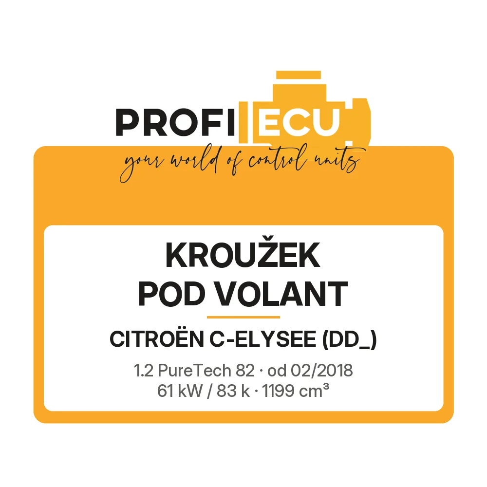 Etiketa ProfiECU: Kroužek pod volant pro Citroën C-ELYSEE 1.2 PureTech 82 61 kW